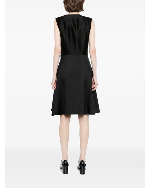 JNBY Black Robe Mi-Longue Sans Manches À Col V