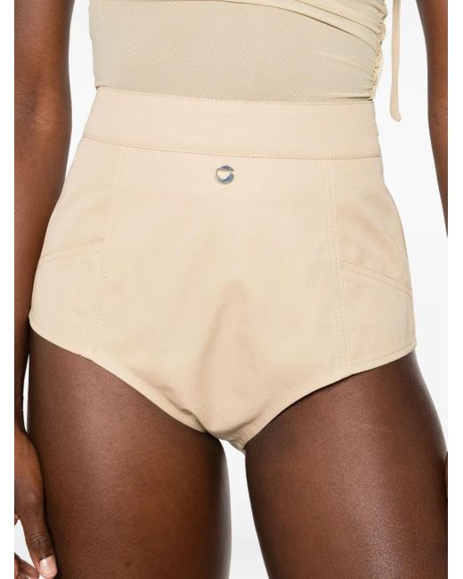 Coperni Natural High-Waisted Mini Shorts