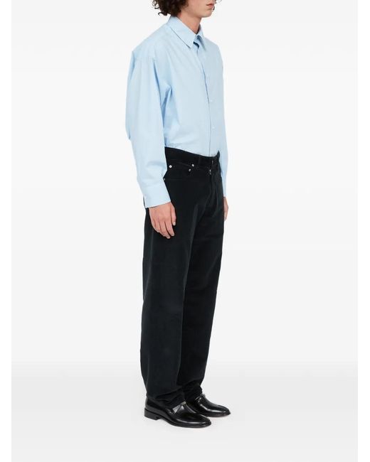MM6 by Maison Margiela Black Overdyed Moleskin Trousers for men