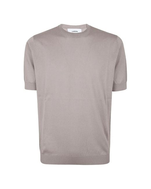 Lardini Gray Crew-Neck Short-Sleeve T-Shirt for men