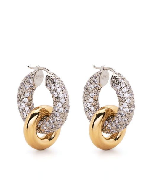 Jil Sander Crystal-embellished Hoop Earrings in Metallic | Lyst Canada