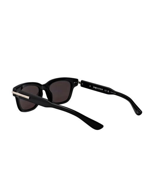 McQueen Black Rectangle-Frame Sunglasses