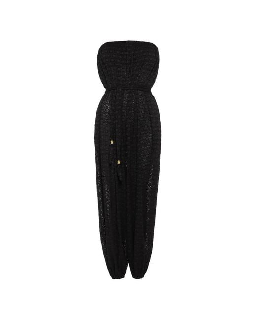 Eres Black Strapless Metallic Jumpsuit