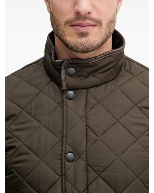 Barbour Brown Powell Quilted High-Neck Jacket for men