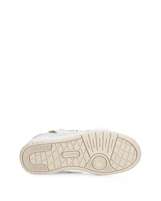 Lacoste White Leopard-Print Paneled Sneakers