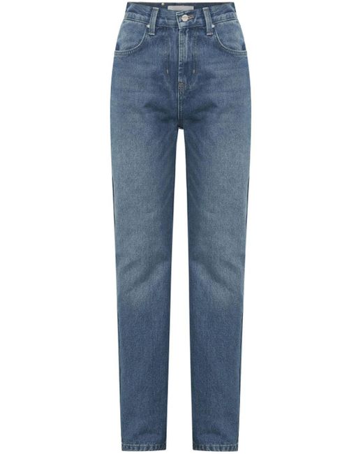 Dion Lee Blue Straight-Leg-Jeans mit hohem Bund