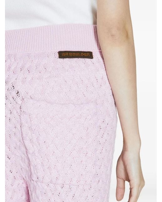 Isa Boulder Pink Cableweave Trousers