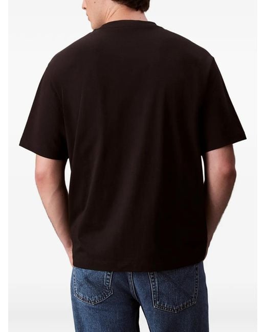Camiseta con logo estampado Calvin Klein de hombre de color Black