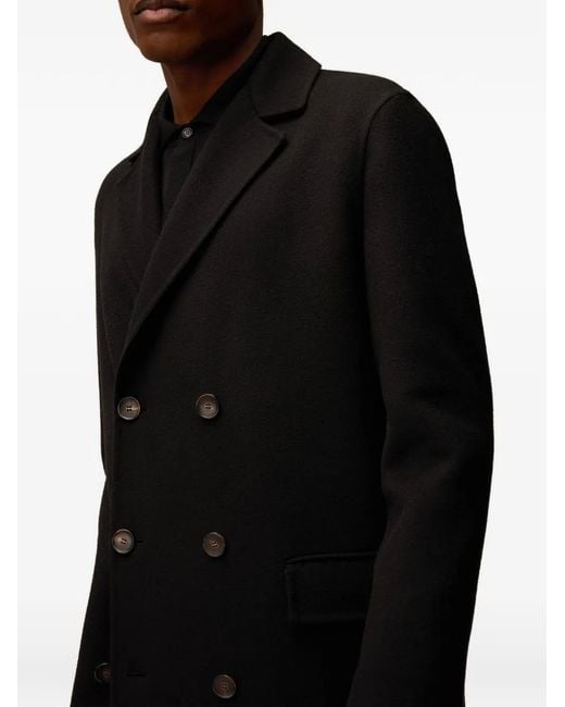 RETORI Black Double-Breasted Wool Coat for men