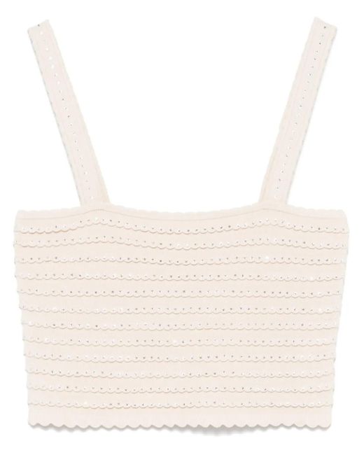 Sandro スパンコール タンクトップ Natural