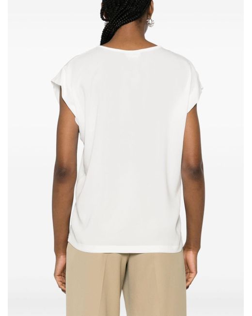 Camisa de crepé y gasa Fabiana Filippi de color White