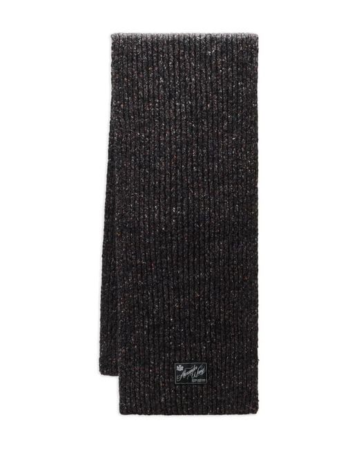Alexander Wang Black Logo-Label Ribbed-Knit Scarf