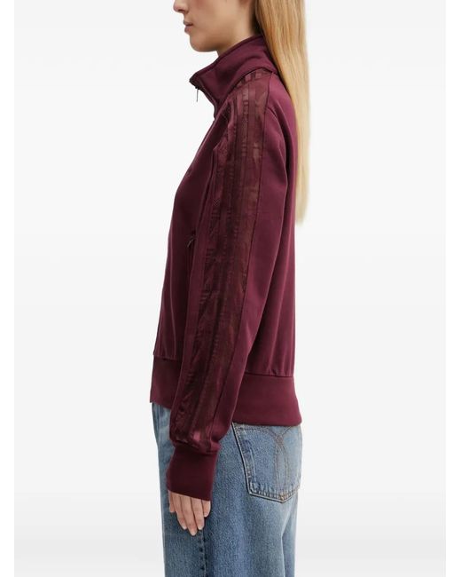 Adidas Red Firebird Lace-Panel Zip Jacket