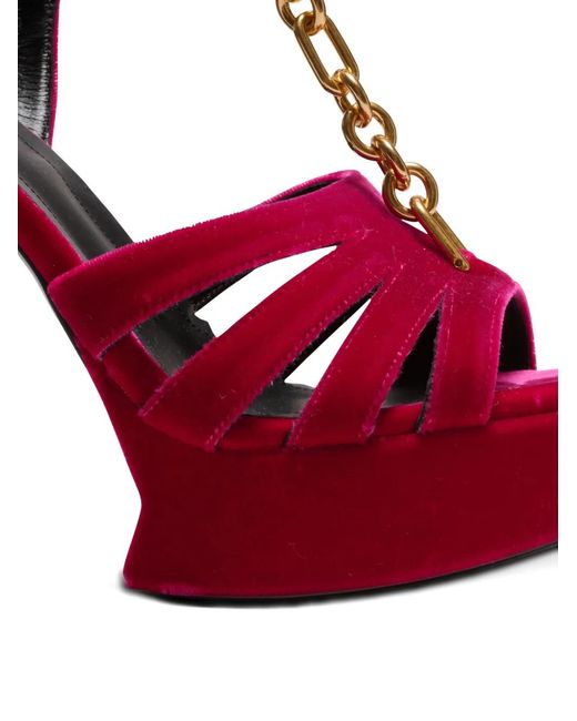 Balmain Red 125Mm Open-Toe Sandals