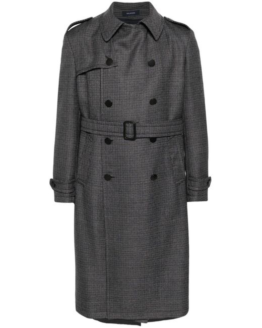 Manteau croisé à motif pied-de-poule Tagliatore pour homme en coloris Gray