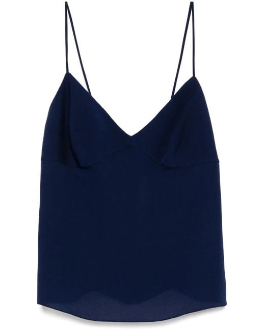 Elie Saab Blue Silk Camisole