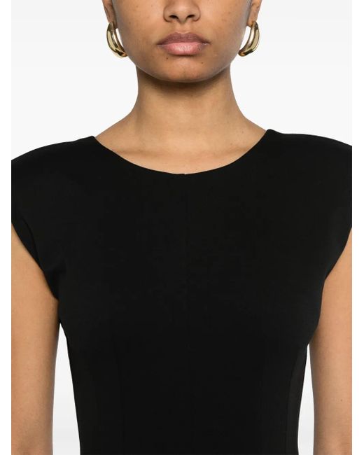 Dondup Black Logo-Plaque Midi Dress