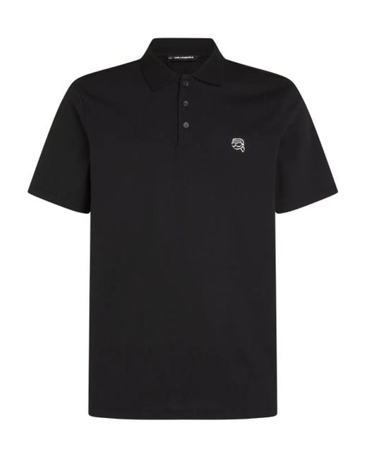 Karl Lagerfeld Black Ikon Polo Shirt for men