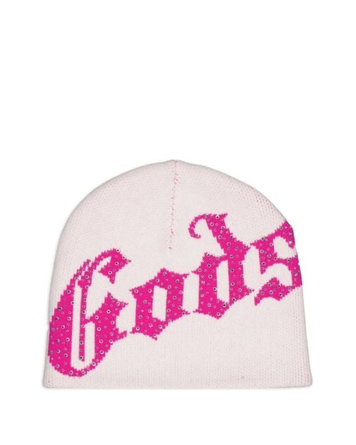 Godspeed Pink Og Logo Studded Beanie Hat for men