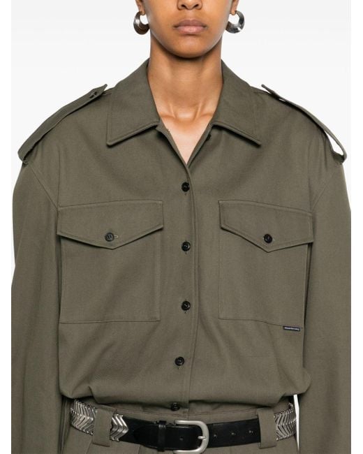 Alexander Wang Green Twill Playsuit