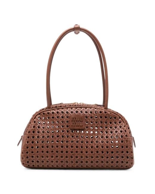 Miu Miu Brown Beau Intreccio Shoulder Bag