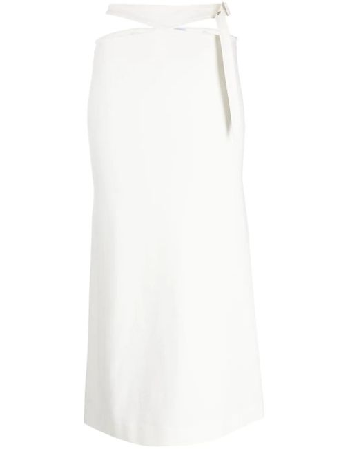 The Attico White Cut-Out Midi Skirt