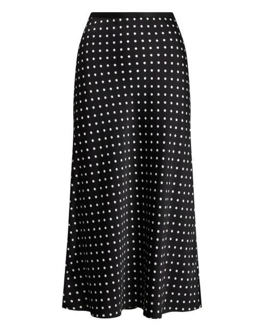 Polo Ralph Lauren Black Midirock Mit Polka Dots