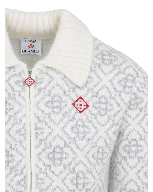 Casablanca Vest Met Ritssluiting En Logopatroon in het White voor heren