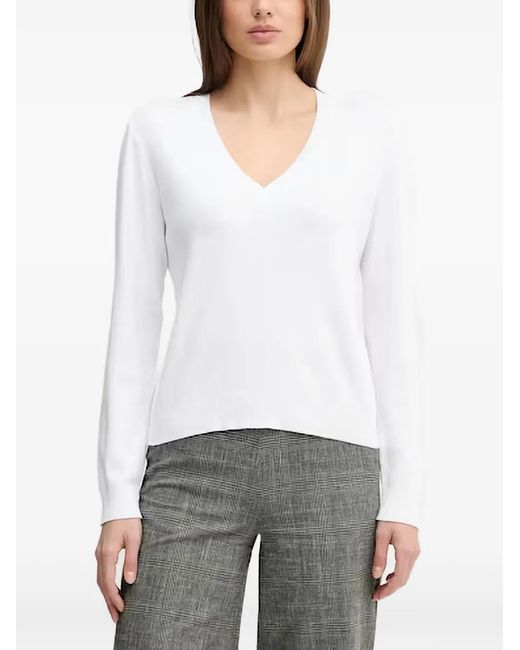 Pull À Col V Benetton en coloris White