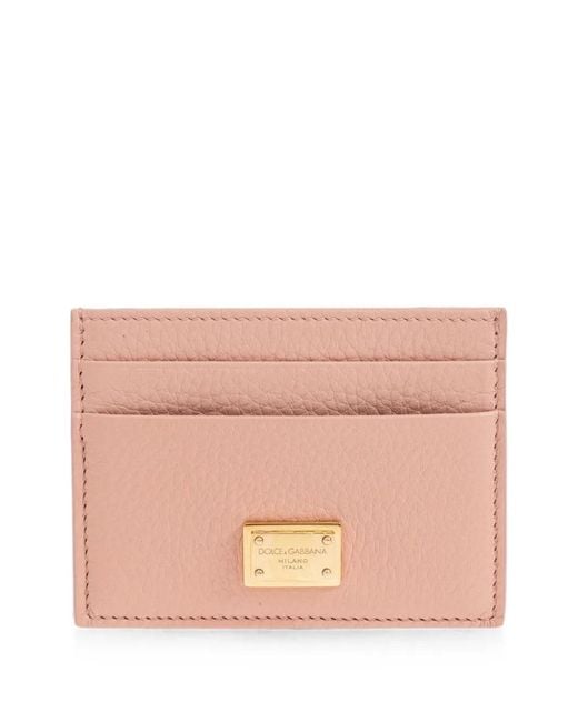 Dolce & Gabbana Pink Calfskin Card Holder