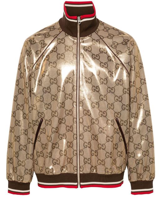 Gucci Brown Gg Supreme Bomber Jacket for men