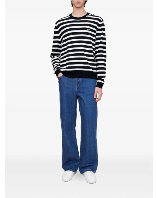 A.P.C. Blue Striped Sweater for men