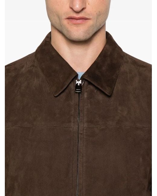 Veste Zippée En Daim Brioni pour homme en coloris Brown