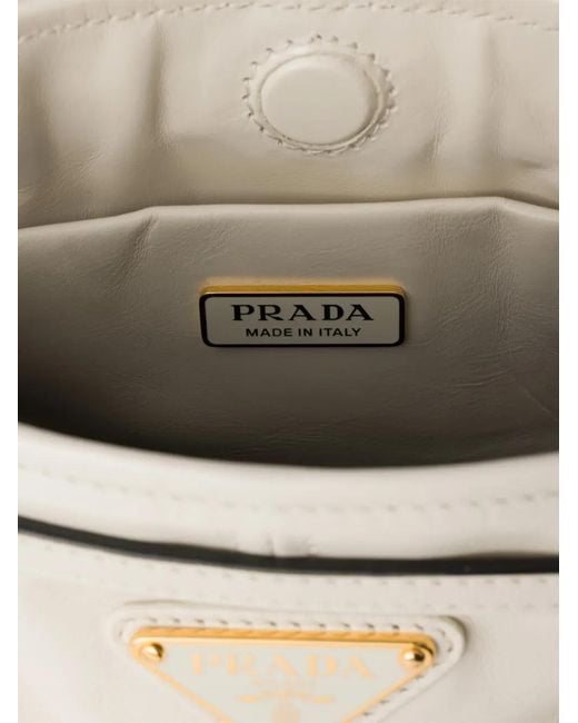 Prada White Bonnie Leather Mini Shoulder Bag