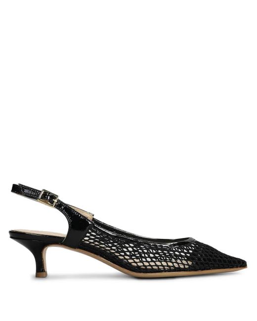 Fabio Rusconi Black 50Mm Mesh Slingback Pumps
