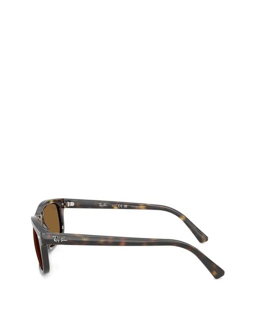Ray-Ban Brown Rectangle-Frame Sunglasses
