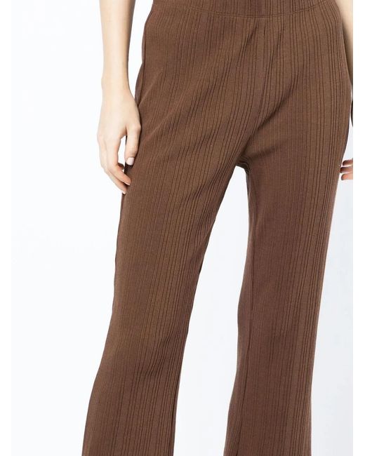 Vince Brown Elasticated Ribbed Trousers