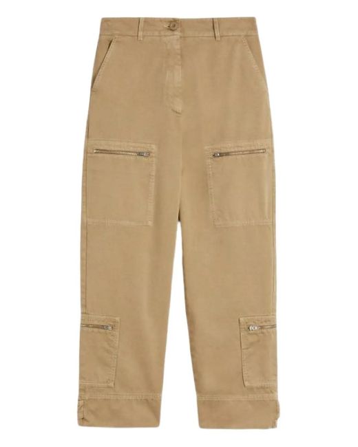Weekend by Maxmara Natural Zip-Pocket Cotton Trousers