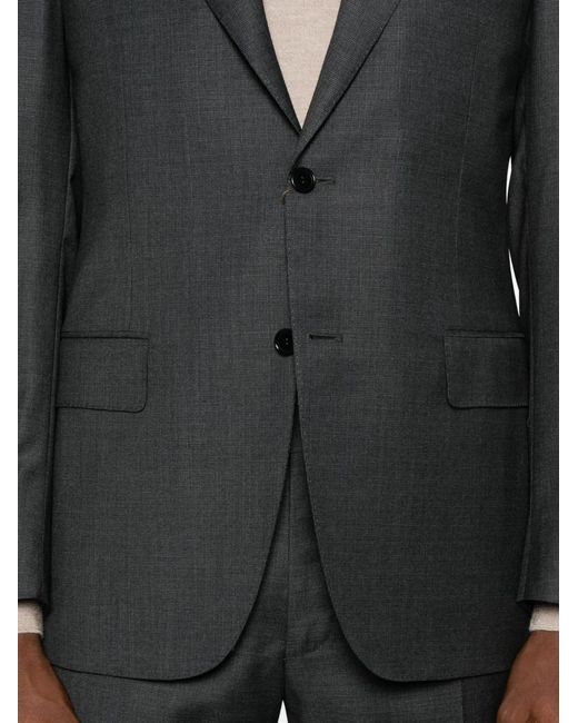 Canali Gray Notched-Lapels Two-Piece Suit for men