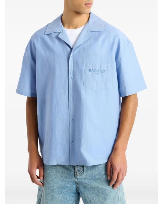 Balmain Blue Vintage Shirt for men
