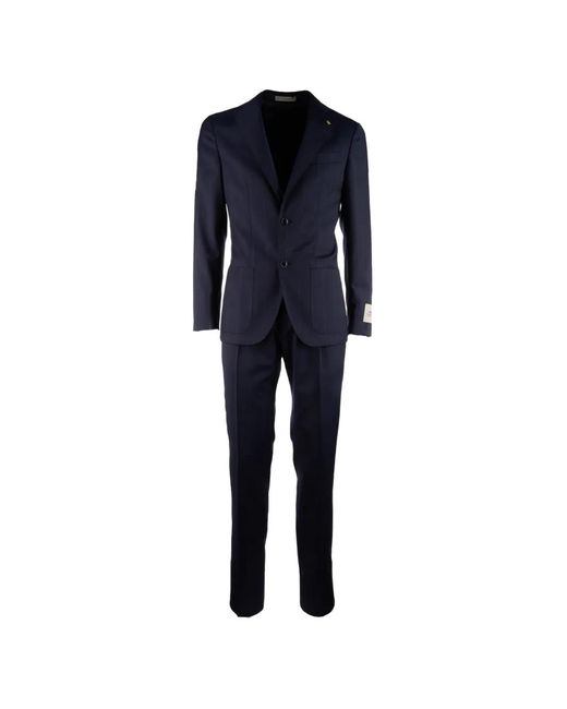 Corneliani Blue Pinstripe-Print Suit for men