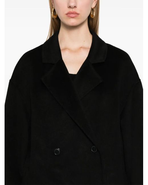 Loulou de Saison Black Notched-Lapels Coat