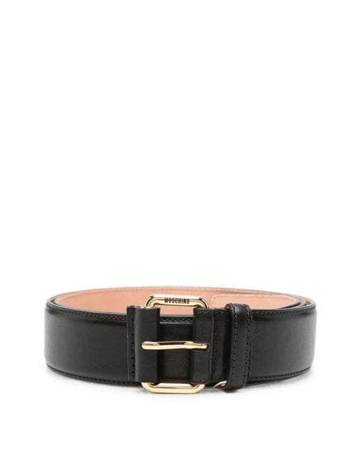 Moschino Black Ceinture À Logo Gravé for men