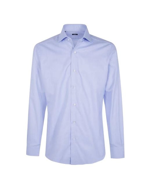 Barba Napoli Blue Button-Down Shirt for men