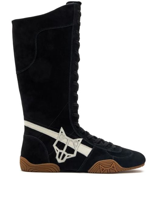 Naked Wolfe Black Lace-Up High-Top Boots