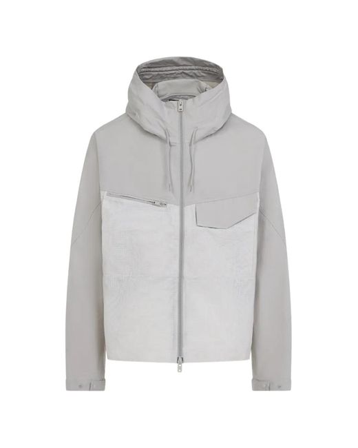 Y-3 Gray Panelled Hooded Jacket for men