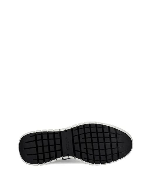 Ecco Black Gruuv Leather Sneakers for men