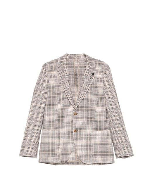 Chaqueta A Cuadros Con Botones Lardini de hombre de color White