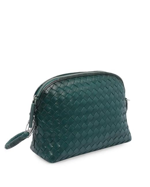 Dragon Diffusion Green Chunky Fellini Woven Leather Cross-Body Bag