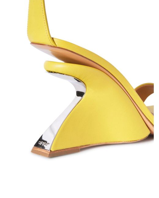 Off-White c/o Virgil Abloh Yellow Jug Wedge-heel Leather Sandals - Women's - Leather